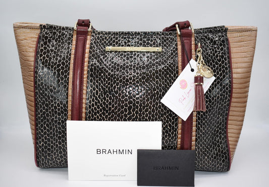 Brahmin Medium Arno Tote Bag in Brown Rooksbury