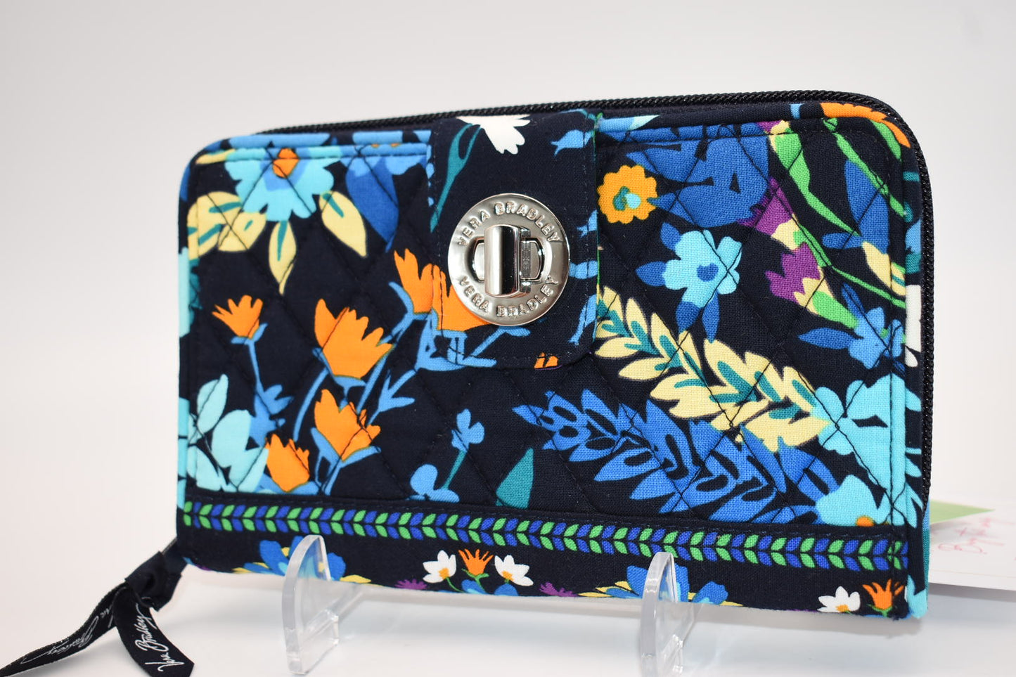 Vera Bradley Turnlock Wallet in "Midnight Blues" Pattern