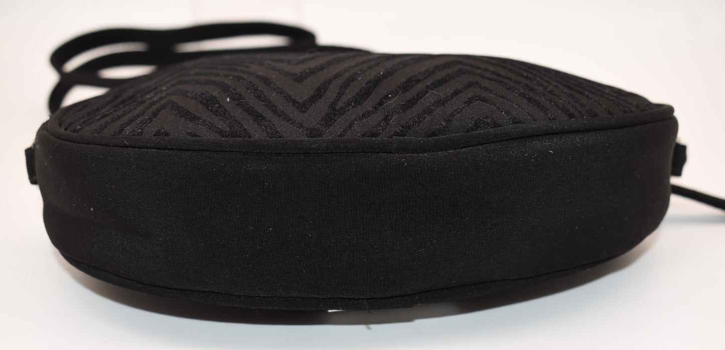 Vera Bradley Oval Crossbody Bag in Classic Black & Zebra Flock