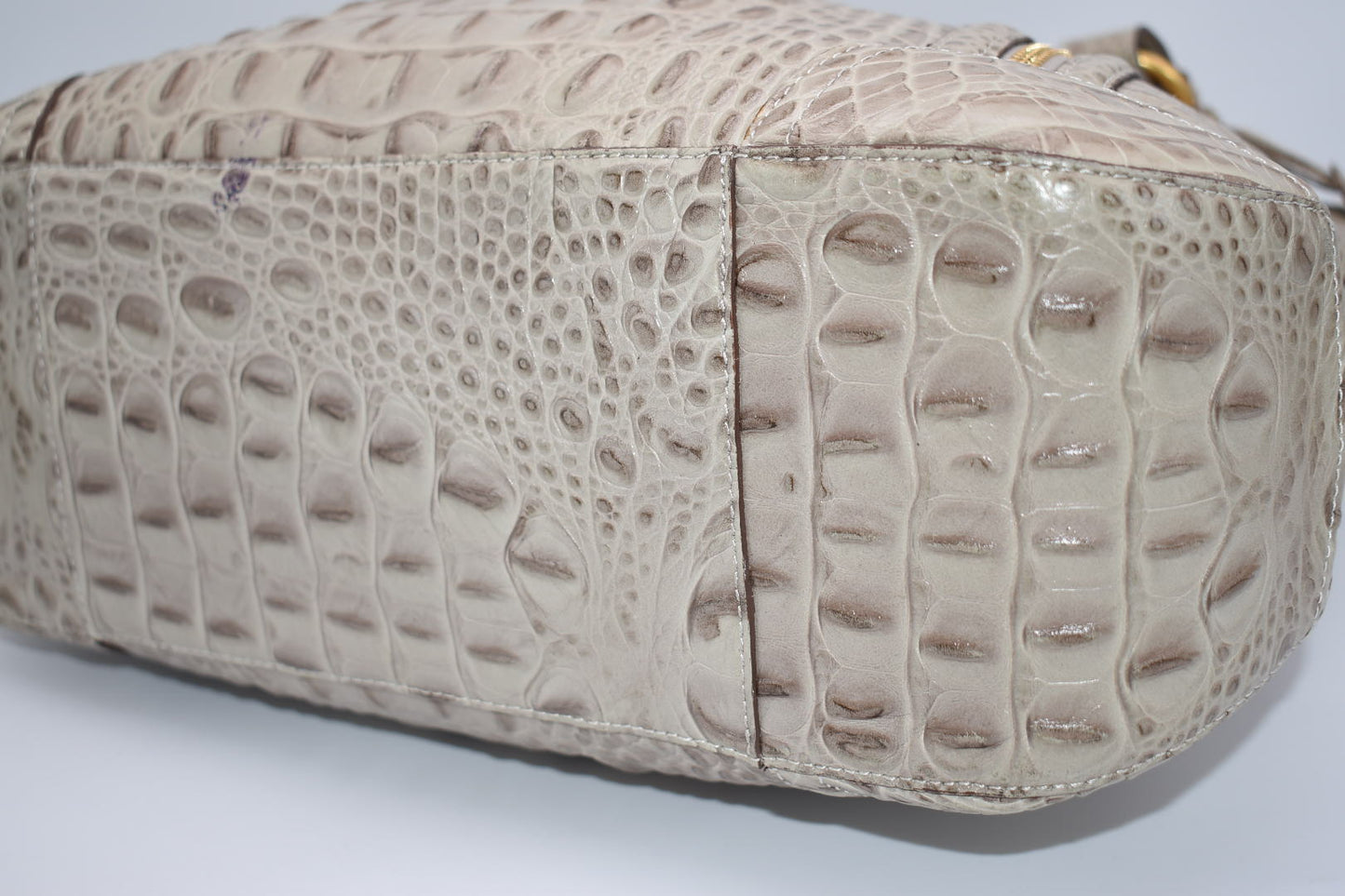 Brahmin Leather Croc Embossed Shoulder Bag