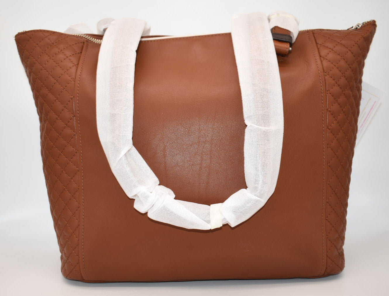 Vera Bradley Carryall Small Leather Tote Bag in Classic Mocha