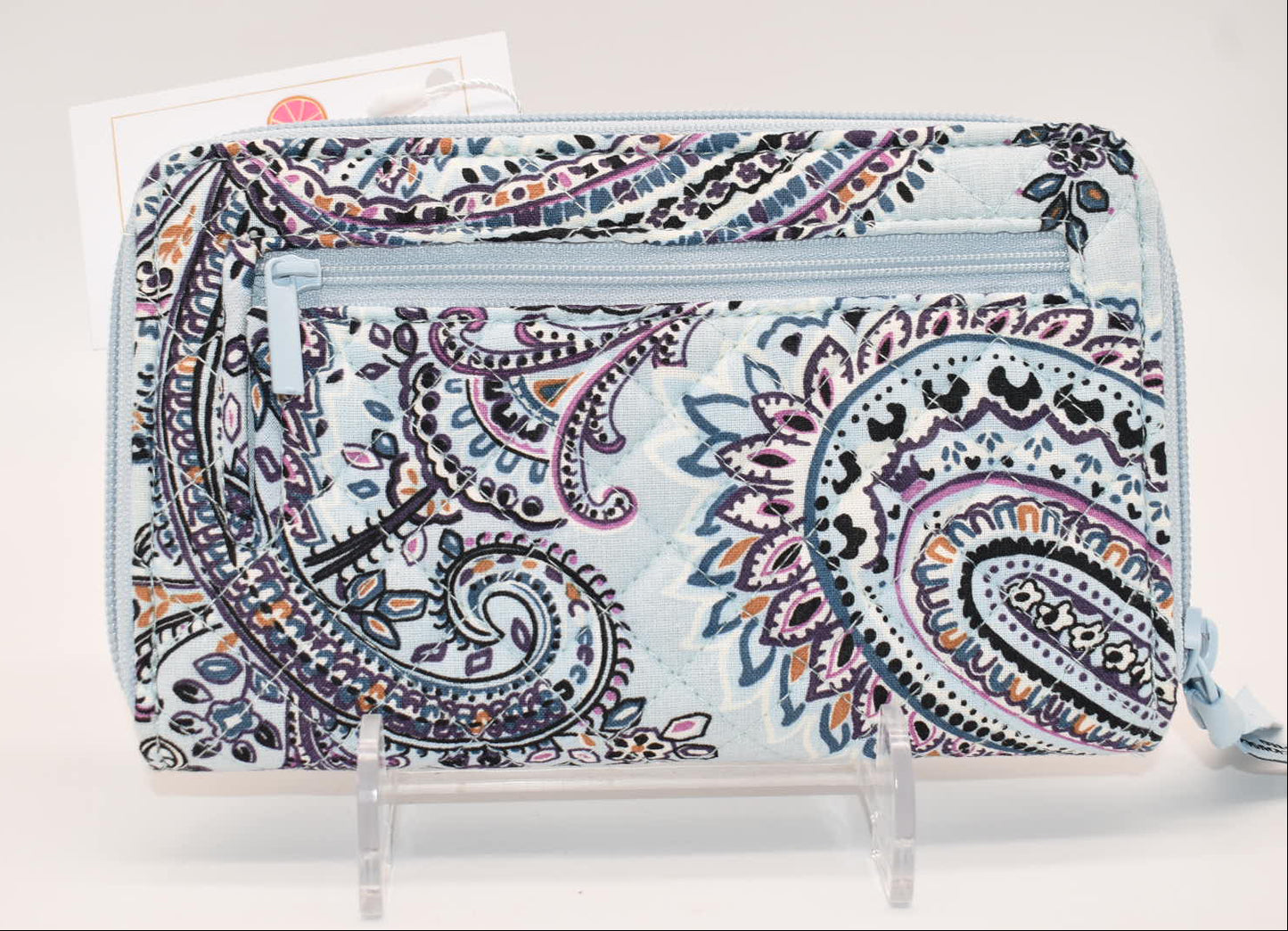 Vera Bradley RFID Turnlock Wallet in "Soft Sky Paisley" Pattern