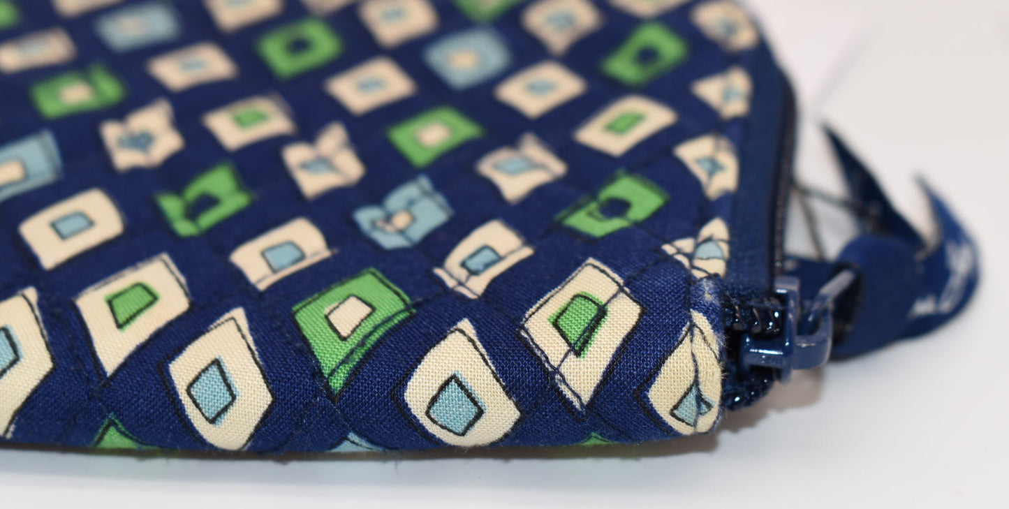 Vera Bradley Zip Around Wallet in "Mediterranean Blue" Pattern