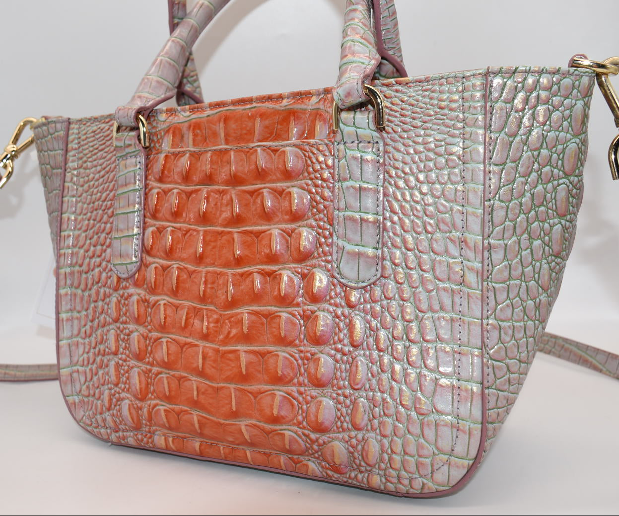 Brahmin Small Ashlee Satchel Bag in Flirty Ombre Melbourne