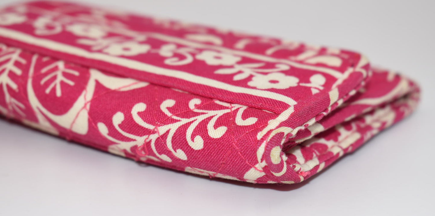 Vera Bradley Trifold Euro Wallet in "Twirly Birds Pink" Pattern