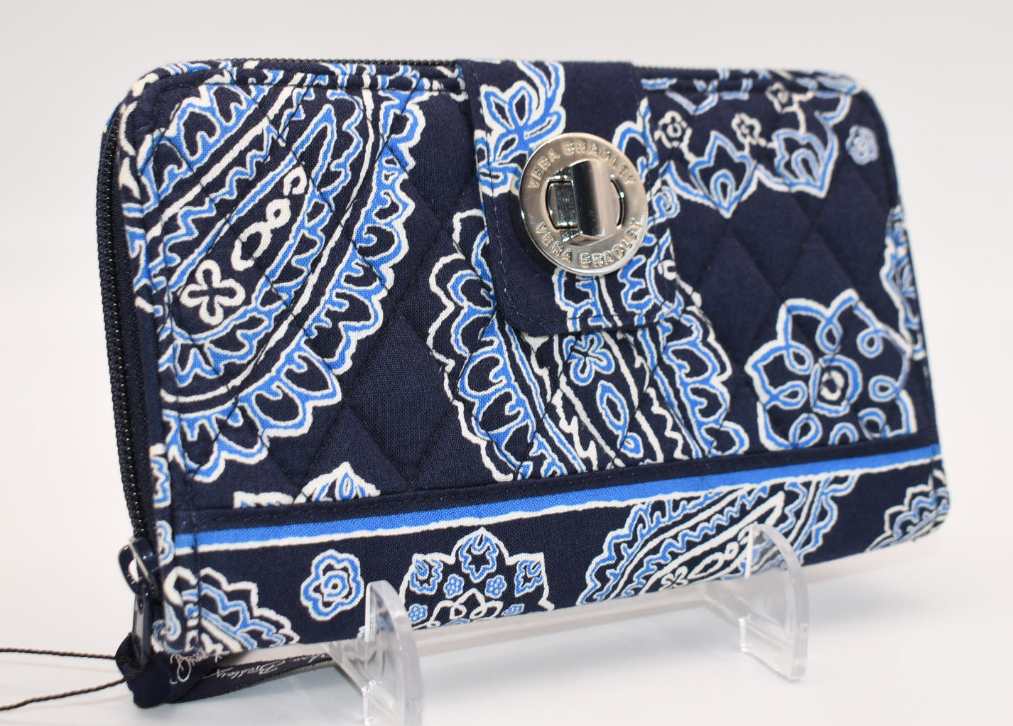 Vera Bradley Turnlock Wallet in "Blue Bandana" Pattern