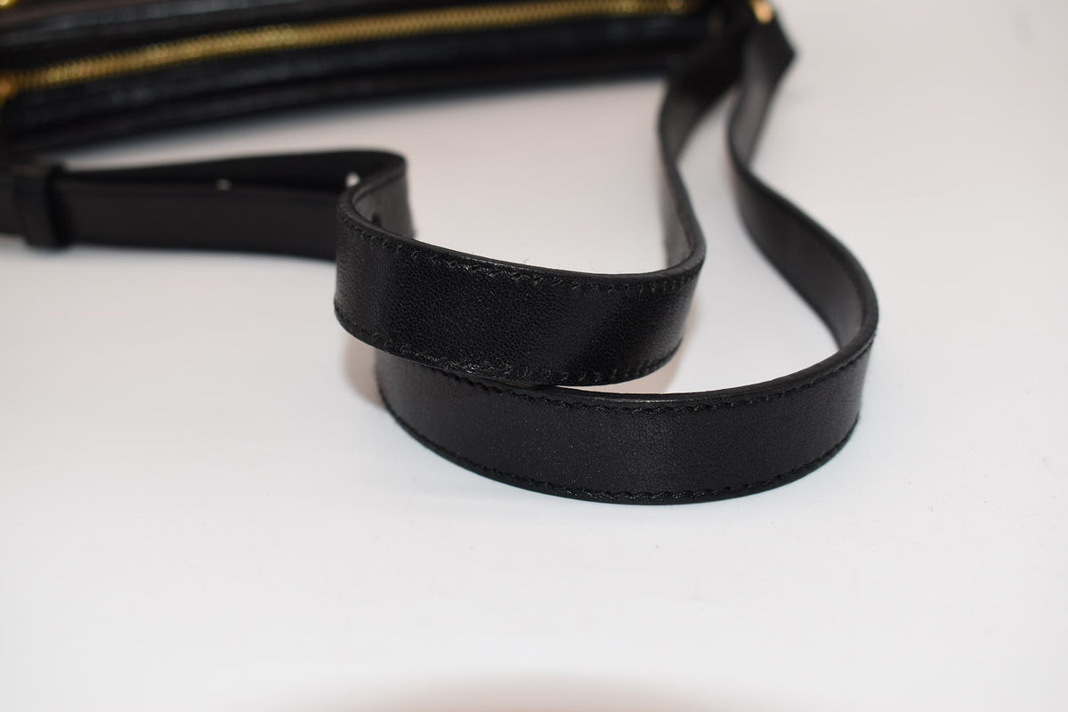 Vintage Brahmin Smooth Leather Convertible Shoulder Bag in Black