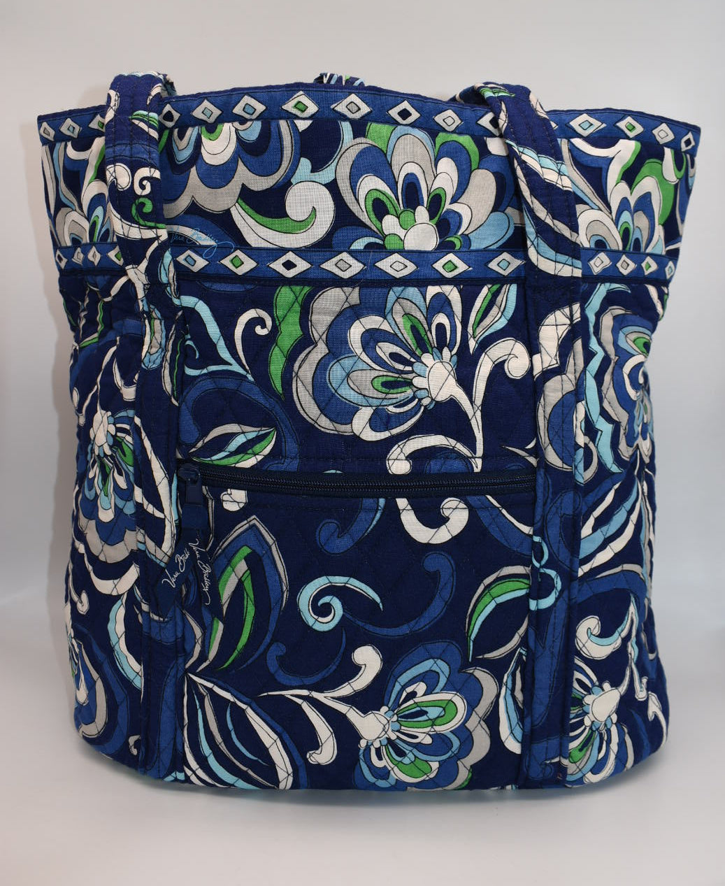Vera Bradley Large Vera Tote Bag in "Mediterranean Blue" Pattern