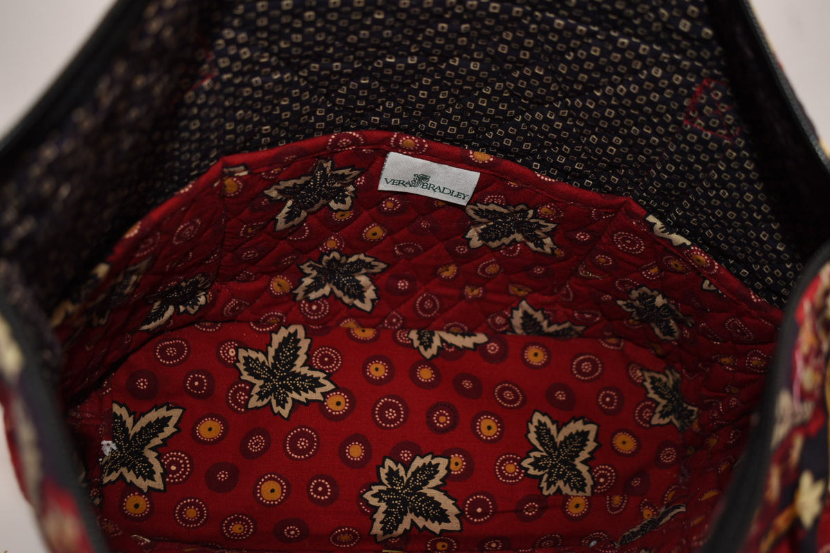 Vintage Vera Bradley Villager Tote Bag in "Red Coin -1999" Pattern