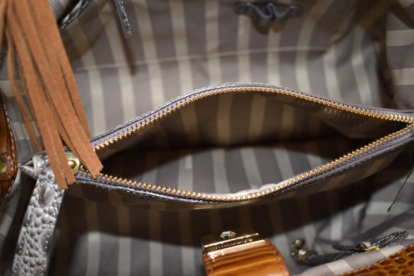 Brahmin Elisa Hobo Shoulder Bag in Tri-Color Melbourne