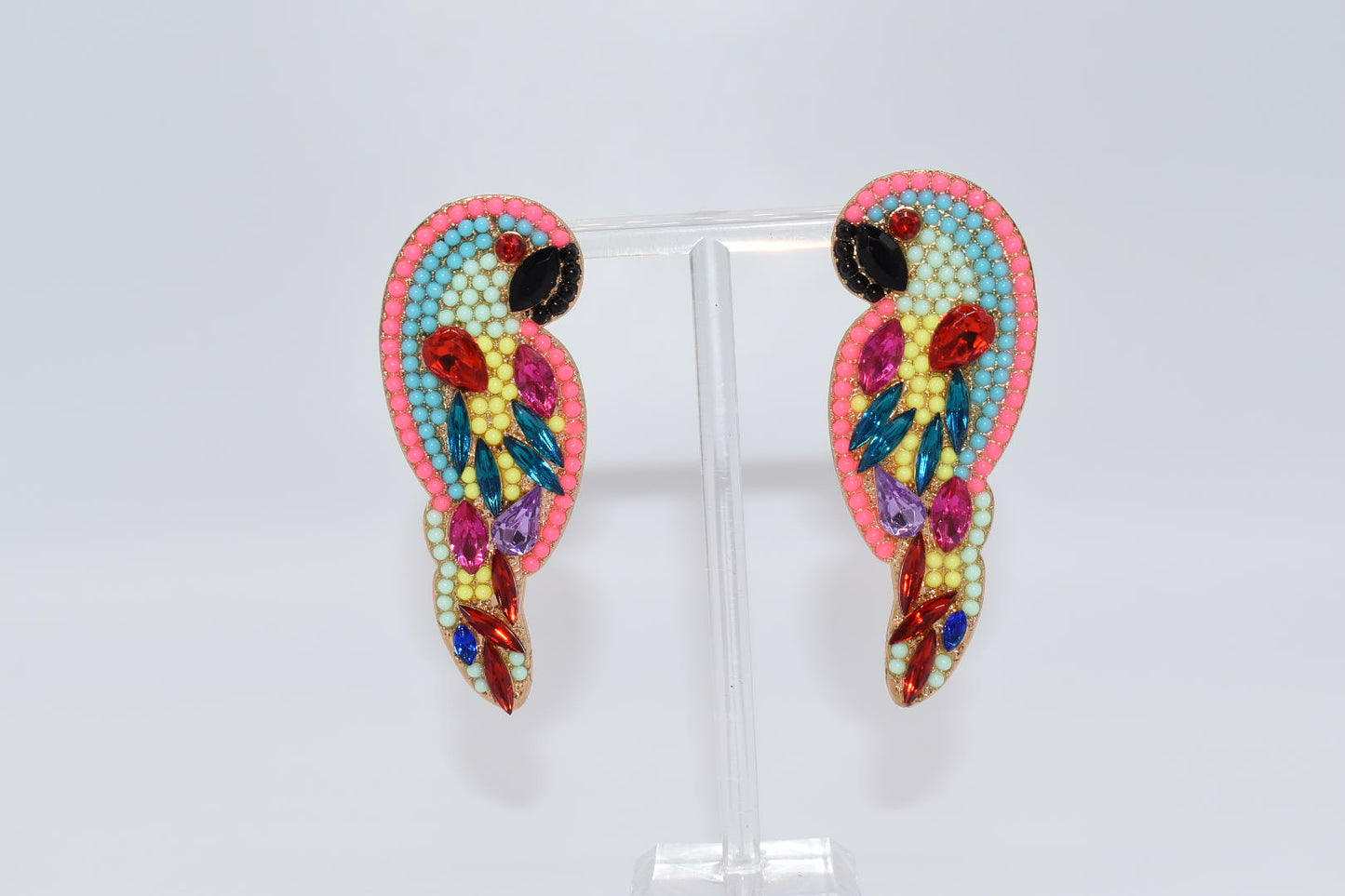 Statement Earrings: Glamorous Parrot Drop Earrings
