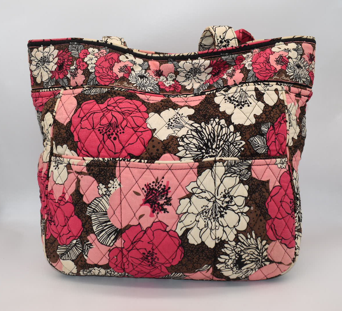 Vera Bradley Shoulder Tote Bag in "Mocha Rouge" Pattern