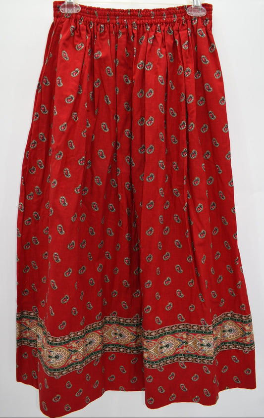 Vintage Vera Bradley Cottage Maxi OS Skirt in "Red - 1991" Pattern