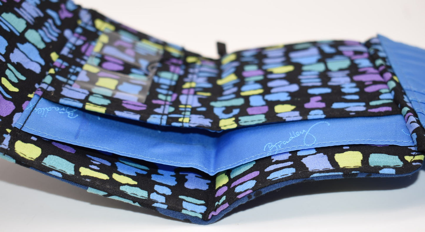 Vera Bradley Compact Trifold Wallet in "Indigo Pop" Pattern