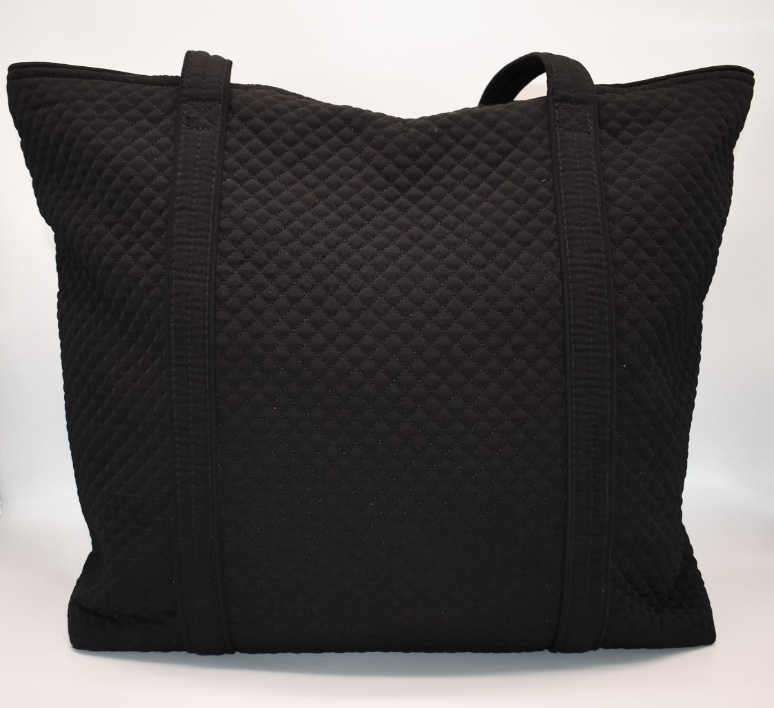Vera Bradley Large Iconic Microfiber Vera Tote Bag in Black