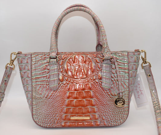 Brahmin Small Ashlee Satchel Bag in Flirty Ombre Melbourne