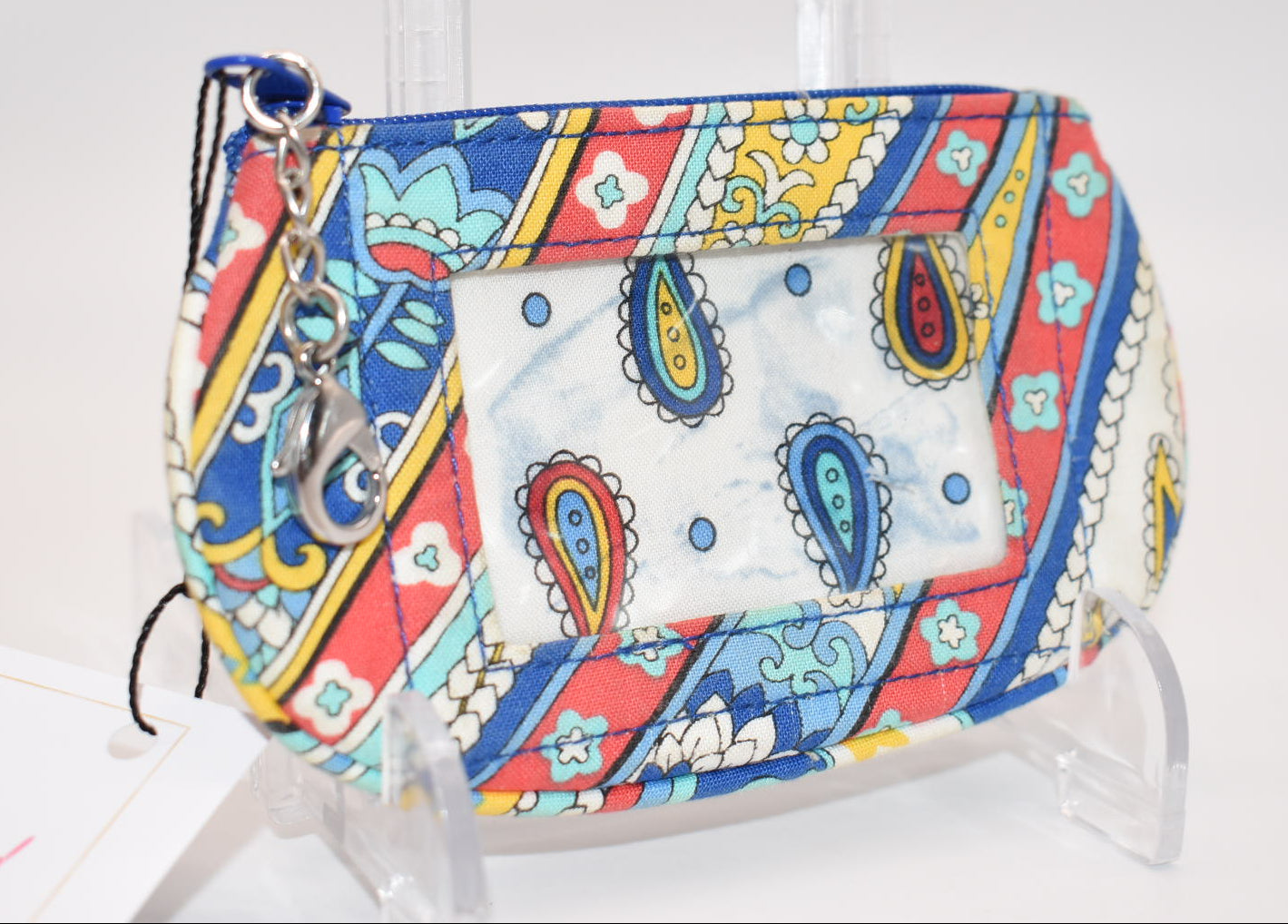 Vera Bradley Clip Zip ID Case in "Marina Paisley" Pattern