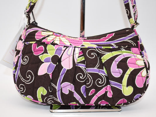 Vera Bradley Frannie Crossbody Bag in "Purple Punch" Pattern