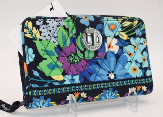 Vera Bradley Turnlock Wallet in "Midnight Blues" Pattern