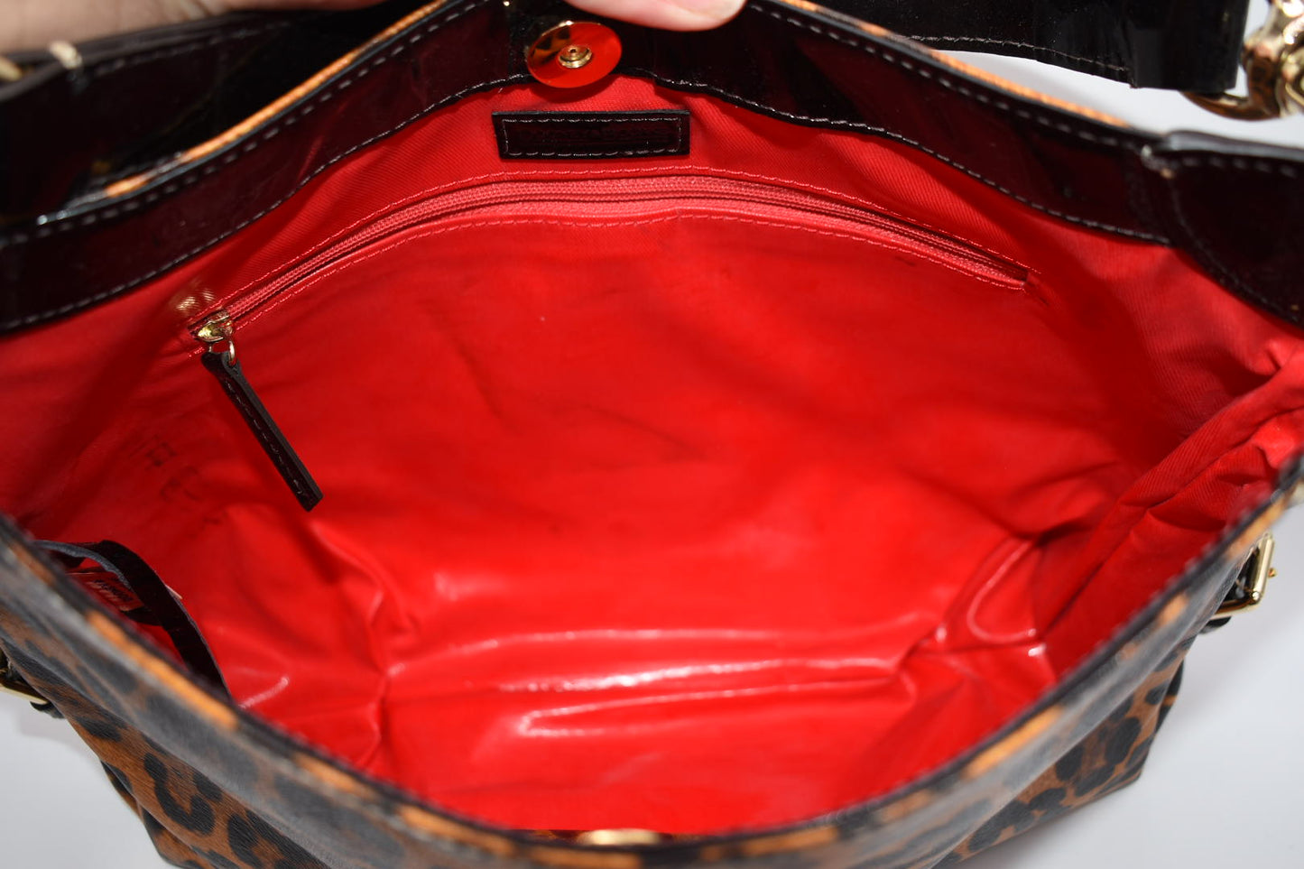 Dooney & Bourke Frederica Patent Leather Shoulder Bag in Leopard