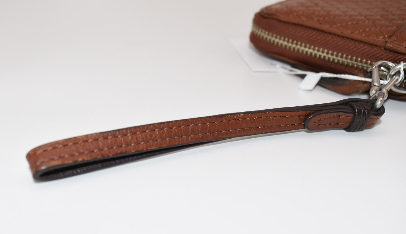 Vera Bradley Carryall RFID Accordion Wristlet in Mocha Brown