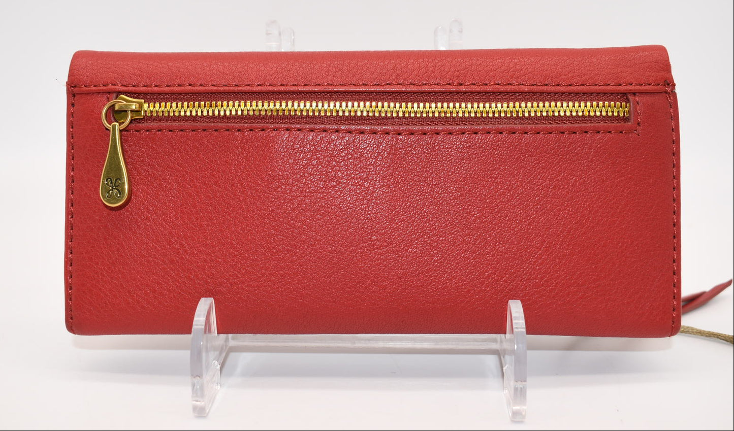 HOBO INTL Leather Wade Wallet in Scarlet Red