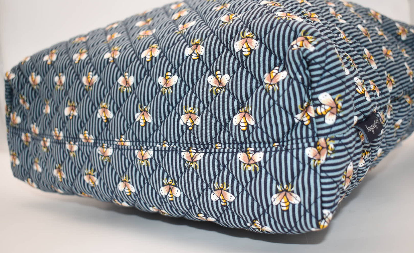 Vera Bradley Quilted Cotton Tote Bag in "Bee Navy" Pattern