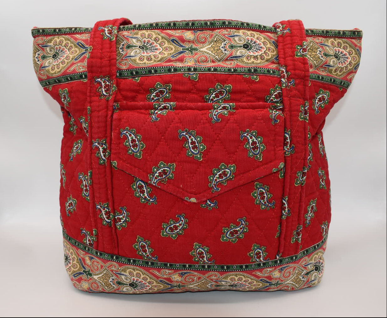 Vintage Vera Bradley Villager Tote Bag in "Red- 1991" Pattern
