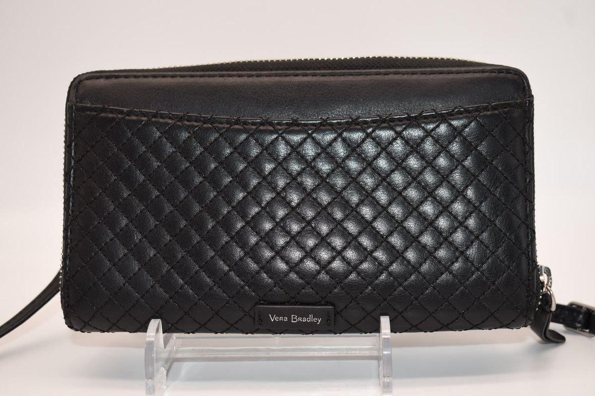 Vera Bradley Carryall "All Together" Leather Crossbody Bag / Wallet in Black