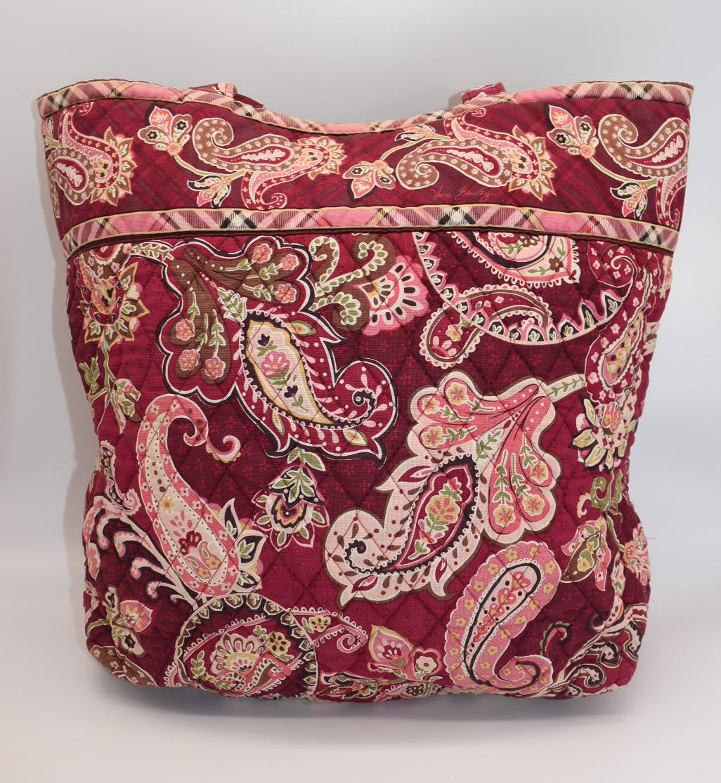 Vera Bradley Quilted Cotton Tote Bag in "Piccadilly Plum" Pattern