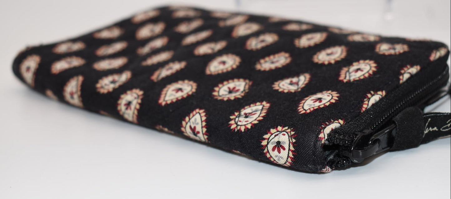 Vera Bradley Zip Around Wallet in "Classic Black " Pattern