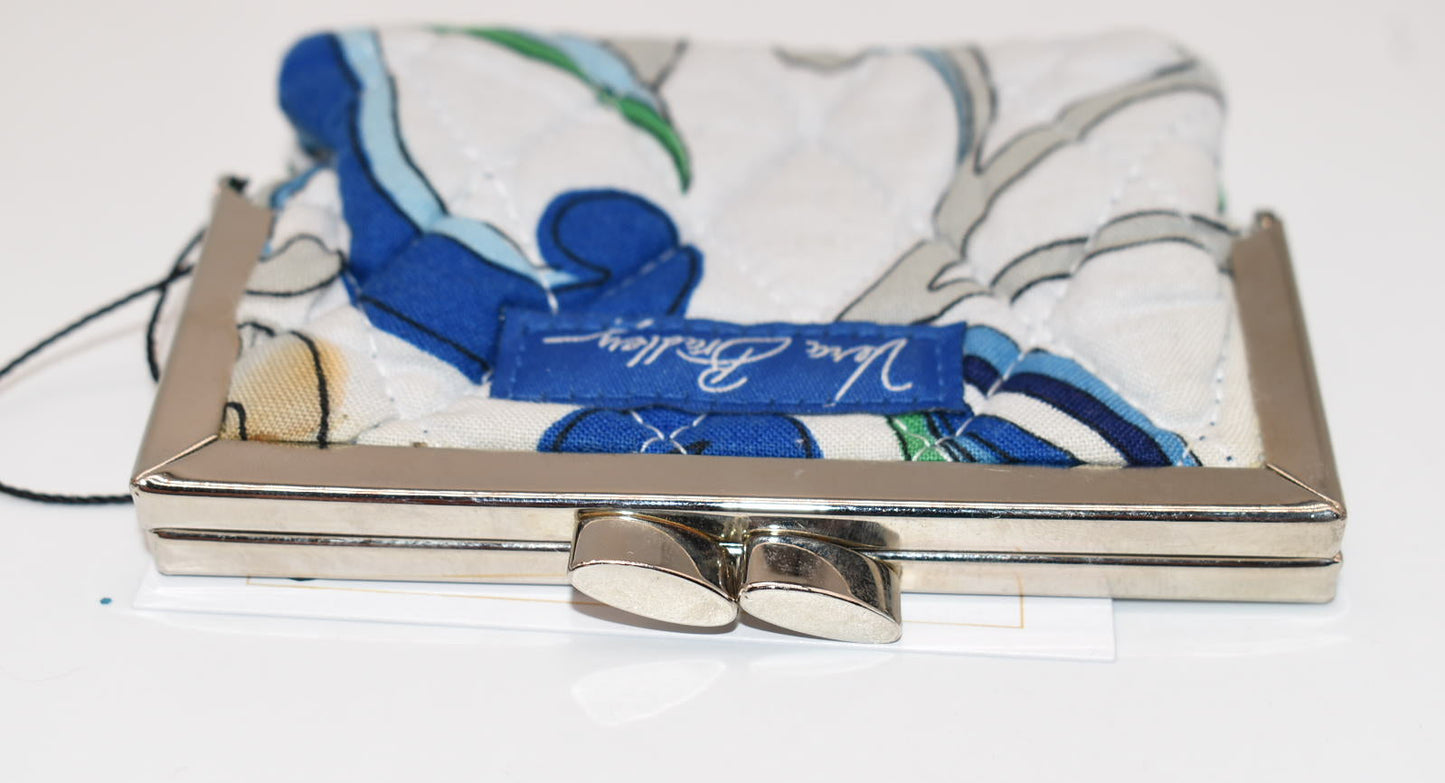 Vera Bradley Kisslock Coin Purse in "Mediterranean White" Pattern