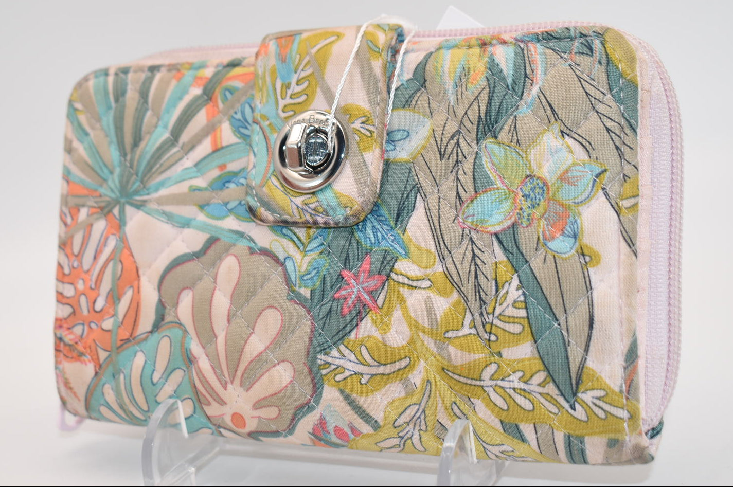 Vera Bradley RFID Turnlock Wallet in "Rain Forest Canopy" Pattern