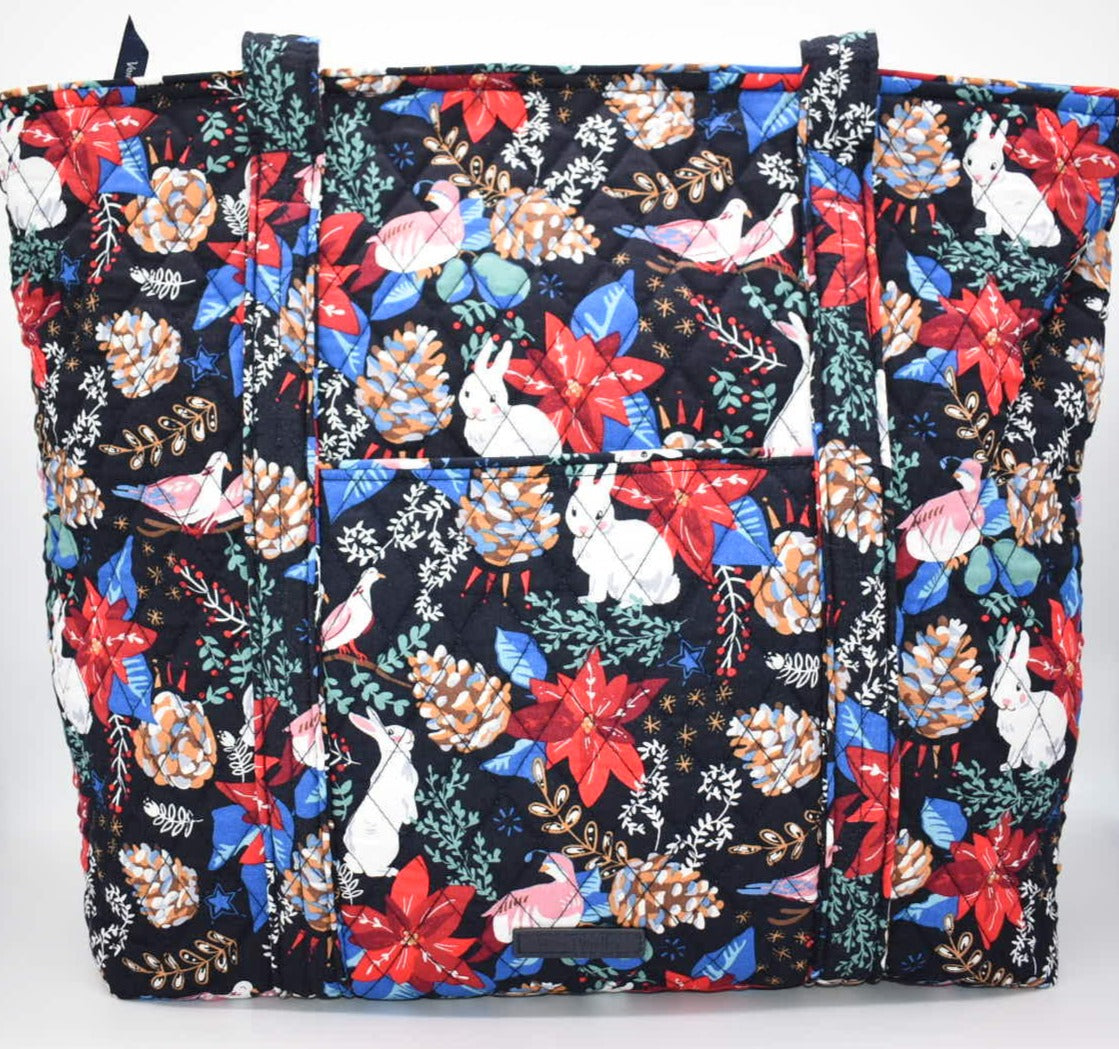 Vera Bradley Large Vera Tote Bag in "Winter Forest" Pattern