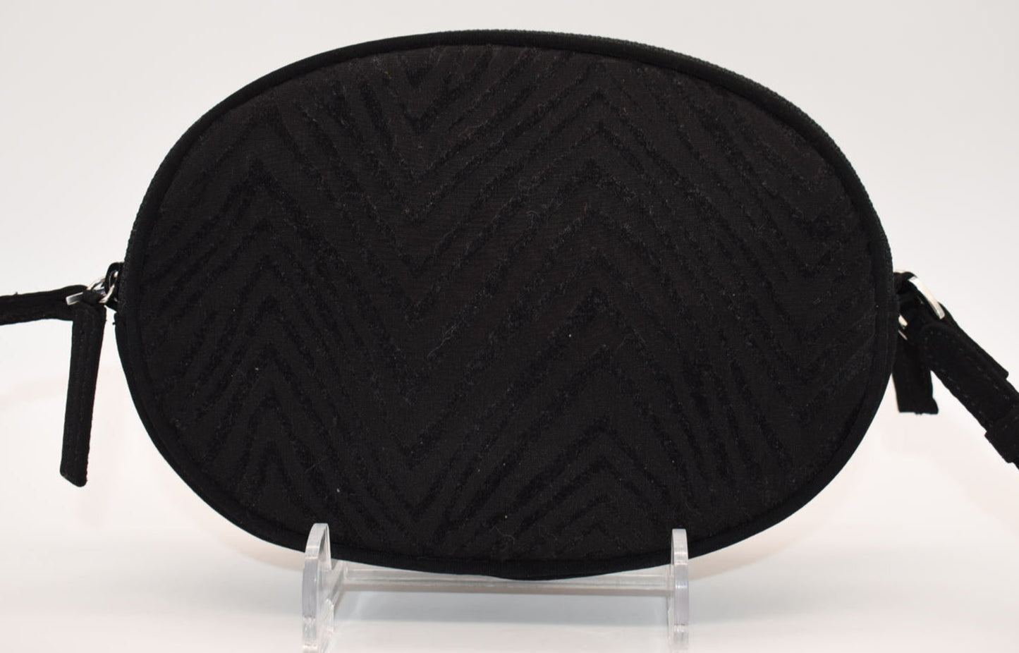 Vera Bradley Oval Crossbody Bag in Classic Black & Zebra Flock