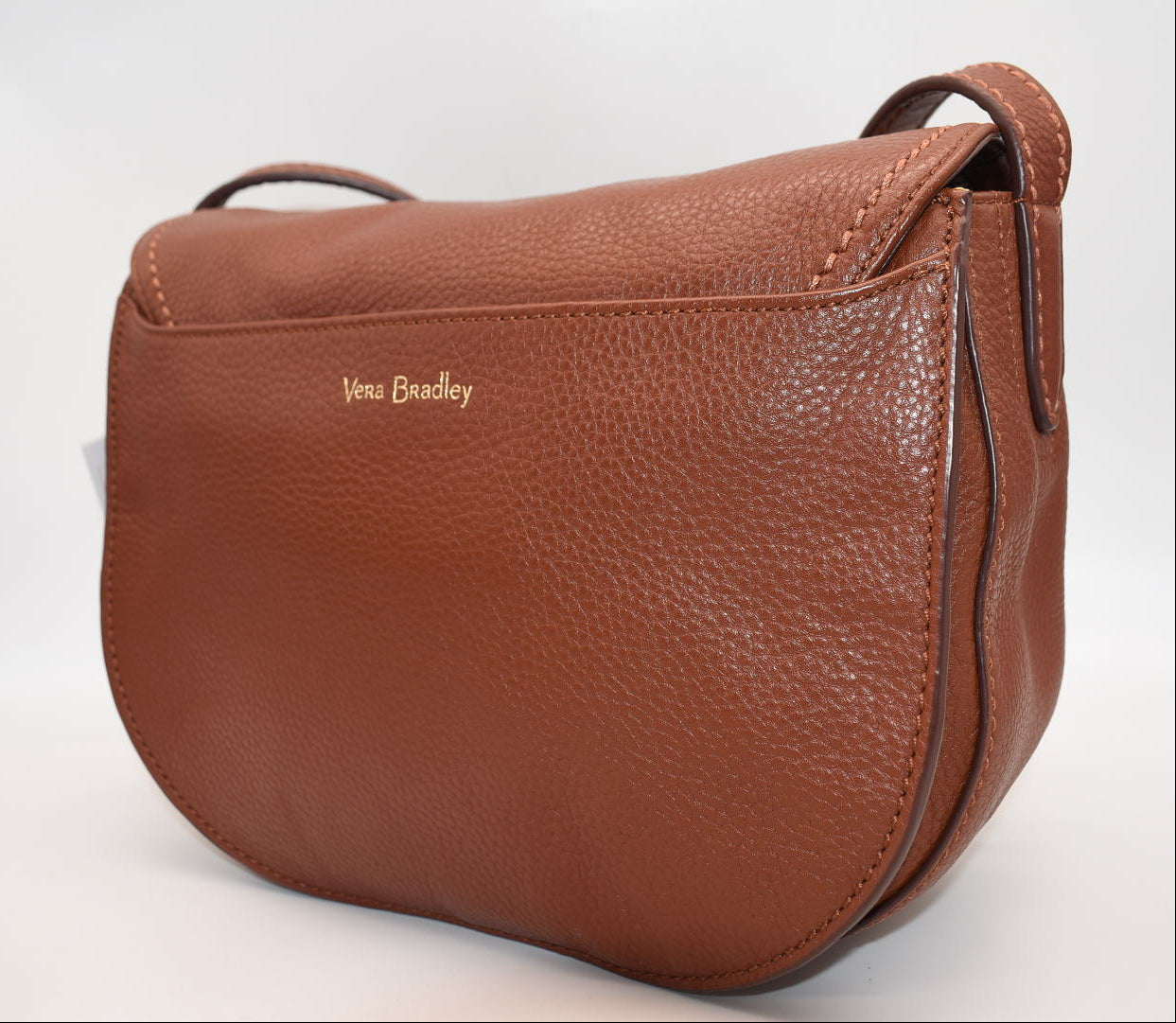Vera Bradley Carson Leather Saddle Crossbody Bag in "Acorn"