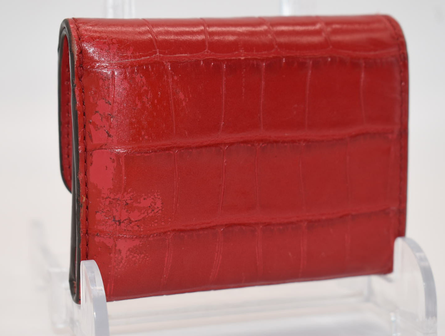 Tory Burch Eleanor Embossed Compact Wallet in Redstone