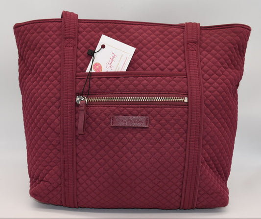 Vera Bradley Iconic Microfiber Small Vera Tote Bag in Hawthorne Rose