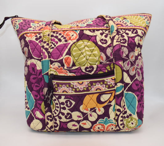 Vera Bradley Villager Tote Bag in "Plum Crazy" Pattern