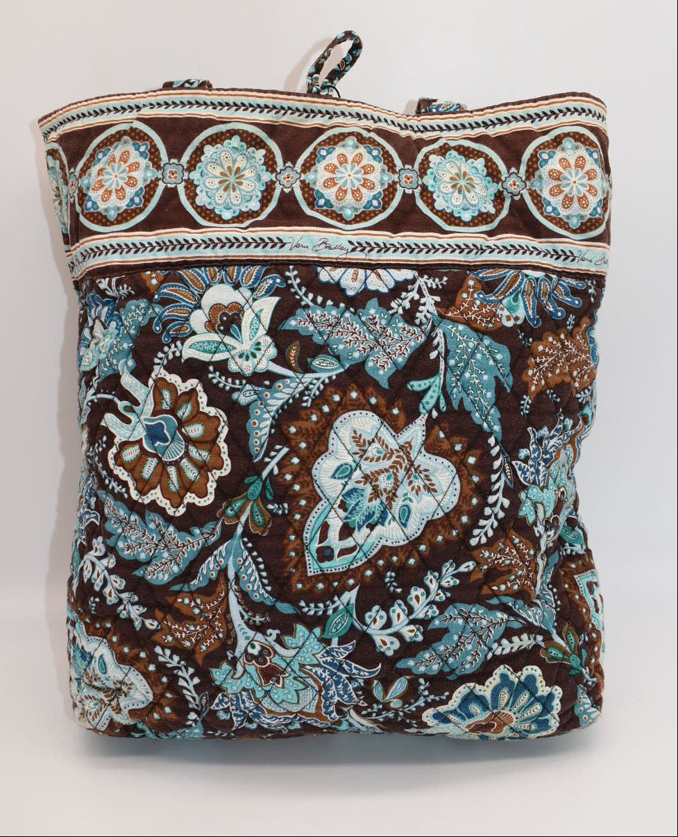 Vera Bradley Quilted Cotton Everyday Tote Bag in "Java Blue" Pattern