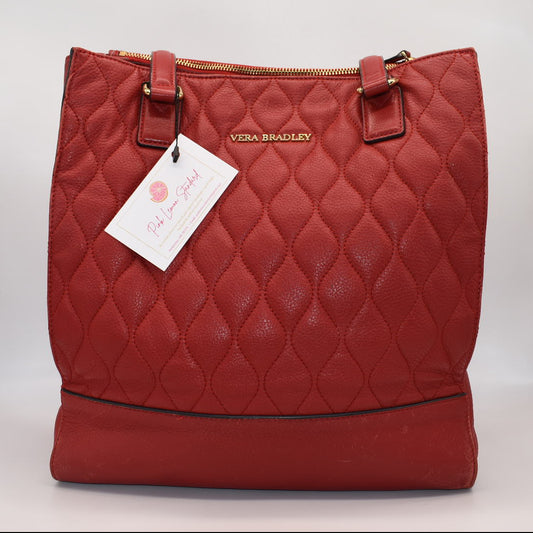 Vera Bradley Quilted Leather Nora Tote Bag in "Ella Tango"