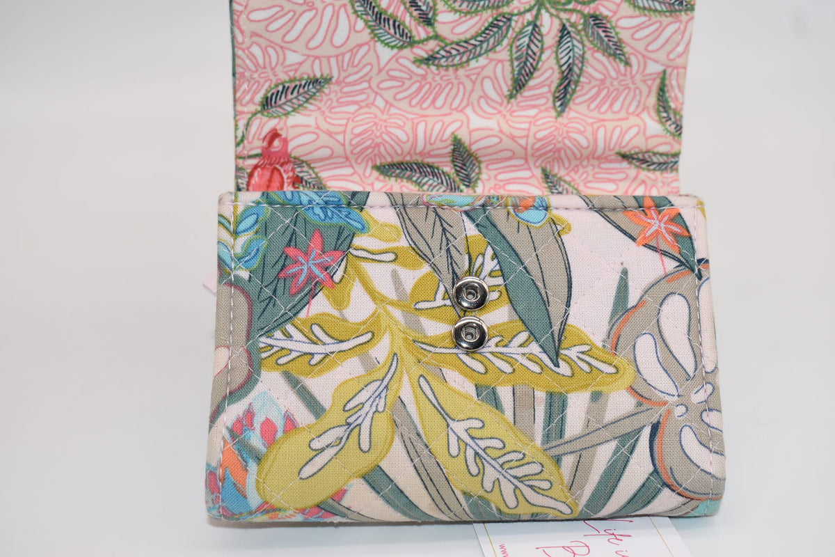 Vera Bradley RFID Riley Compact Wallet in "Rain Forest Canopy" Pattern