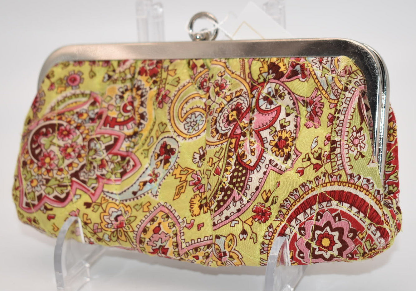 Vera Bradley Kisslock Clutch in "Pistachio Paisley" Pattern
