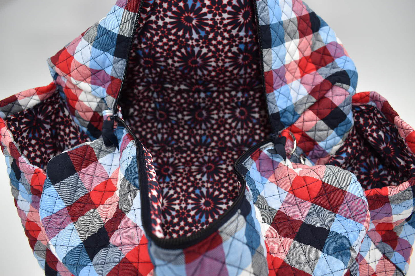 Vera Bradley Large Travel Duffel Bag in "Patriotic Plaid" Pattern