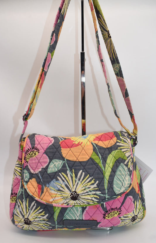 Vera Bradley Convertible Flap Shoulder Bag in "Jazzy Blooms" Pattern
