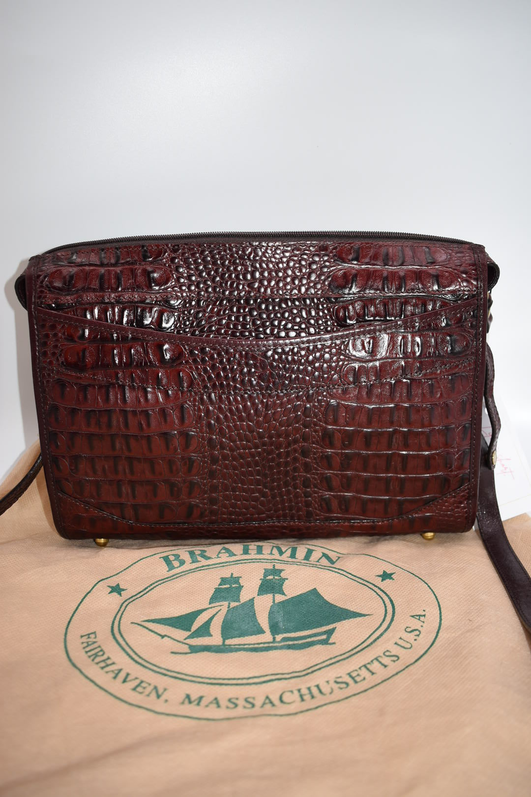 Brahmin Baby Basic Crossbody Bag in Merlot Whitney