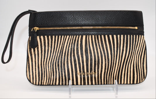 Vera Bradley Mia Leather Wristlet in "Uptown Stripes" Pattern