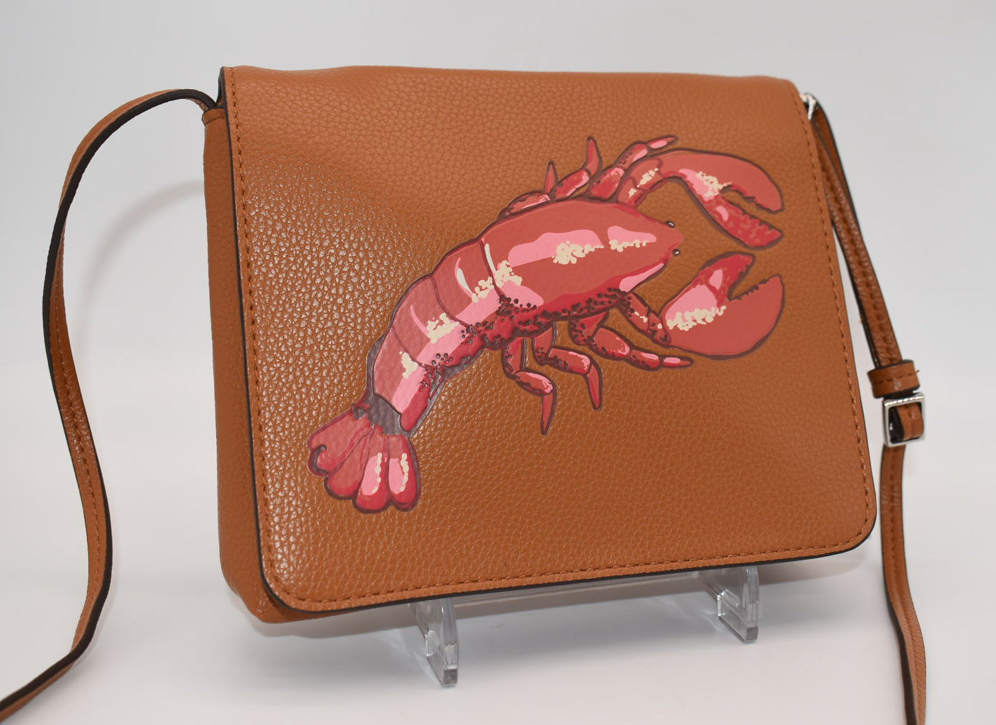 Vera Bradley Small Flap Hipster Crossbody Bag in "Lobster on Roasted Pecan"