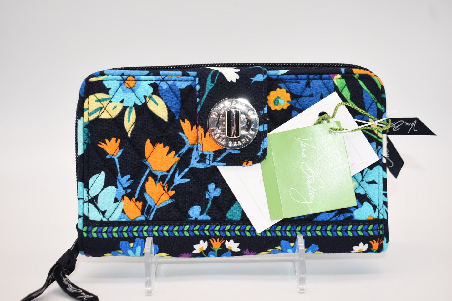 Vera Bradley Turnlock Wallet in "Midnight Blues" Pattern