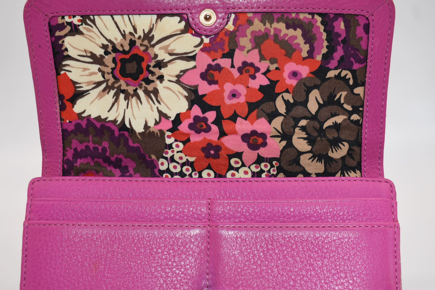 Vera Bradley Quilted Leather Audrey Wallet in Magenta